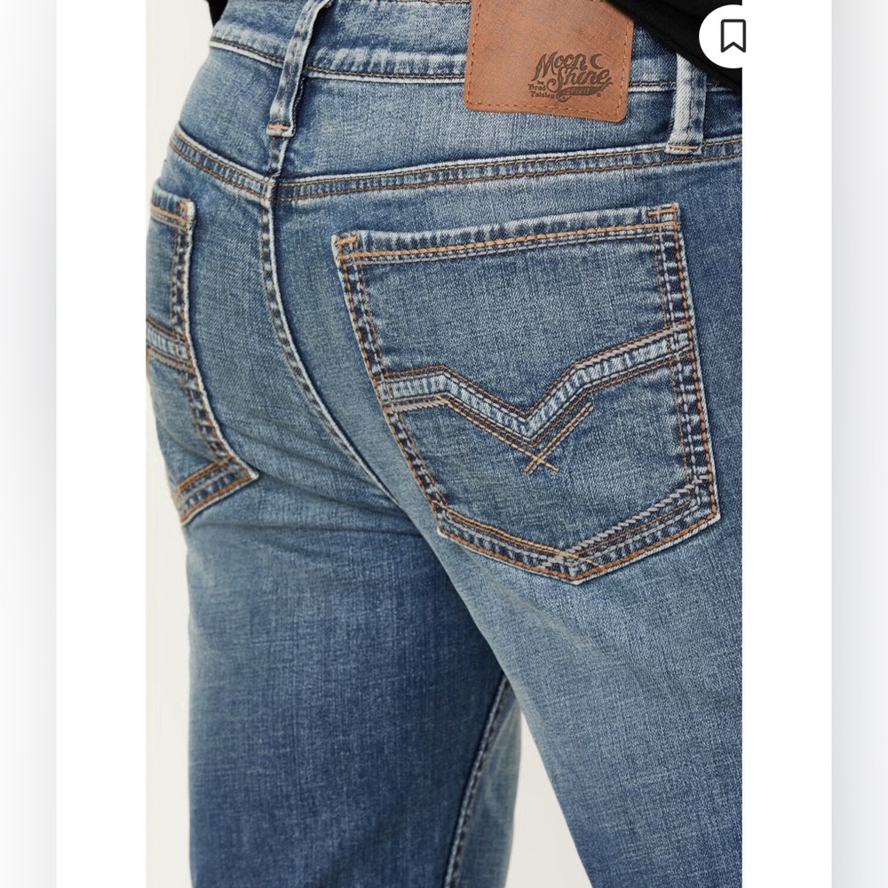 Moonshine Spirit by Brad Paisley Light Wash Slim Straight Stretch Denim 30x31 - Picture 4 of 16